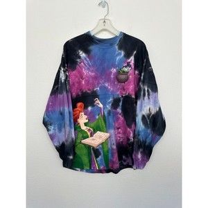 Disney Hocus Pocus Tie-Dye Spirit Jersey Tonight We Fly Blue Sparkly Size Small